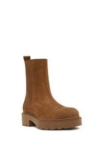 بوت زنانه جیر ویزون زیپ‌دار تخت‌ضخیم دری مد