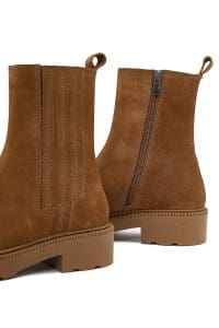 بوت زنانه جیر ویزون زیپ‌دار تخت‌ضخیم دری مد