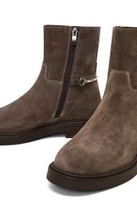 بوت زنانه جیر ویزون زیپ‌دار سگک‌دار دری مد