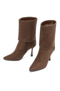 بوت زنانه جیر ویزون پاشنه‌نازک دری مد