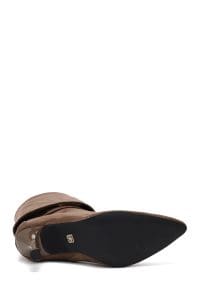 بوت زنانه جیر ویزون پاشنه‌نازک دری مد