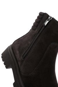 بوت زنانه قهوه‌ای جیر چرمی دری مد