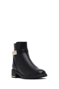 بوت زنانه مشکی زیپ دار سگک دار دری مد