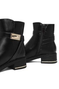 بوت زنانه مشکی زیپ دار سگک دار دری مد