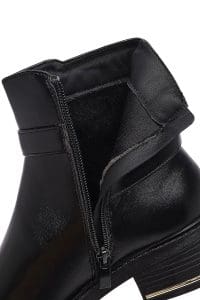 بوت زنانه مشکی زیپ دار سگک دار دری مد