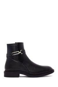 بوت زنانه مشکی زیپ‌دار سگک‌دار دری مد