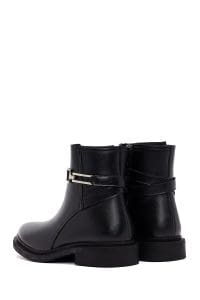 بوت زنانه مشکی زیپ‌دار سگک‌دار دری مد