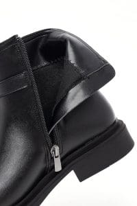 بوت زنانه مشکی زیپ‌دار سگک‌دار دری مد