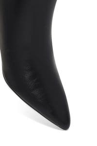 بوت زنانه مشکی زیپ‌دار پاشنه‌دار با جزئیات نگین‌دار دری مد