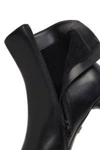 بوت زنانه مشکی زیپ‌دار پاشنه‌دار با جزئیات نگین‌دار دری مد