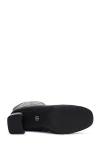 بوت زنانه مشکی زیپ‌دار پاشنه‌ضخیم دری مد