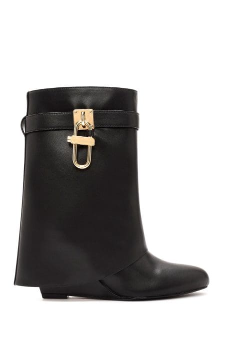 بوت زنانه مشکی پاشنه‌لژدار دری مد