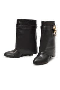 بوت زنانه مشکی پاشنه‌لژدار دری مد