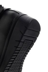 بوت زنانه مشکی چرمی بنددار راحتی دری مد