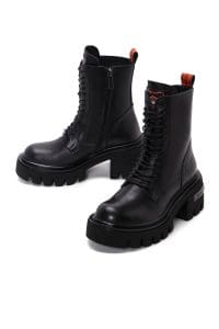 بوت زنانه مشکی چرمی بنددار هارلی دیویدسون