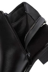 بوت زنانه مشکی چرمی جزئیات زنجیری زیپ‌دار دری مد