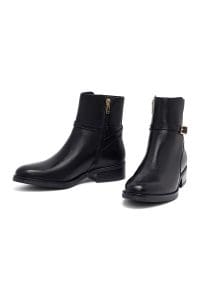 بوت زنانه مشکی چرمی زیپ‌دار دری مد