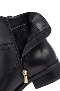 بوت زنانه مشکی چرمی زیپ‌دار دری مد