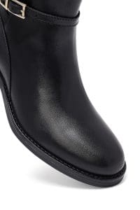 بوت زنانه مشکی چرمی زیپ‌دار دری مد