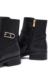 بوت زنانه مشکی چرمی زیپ‌دار دری مد