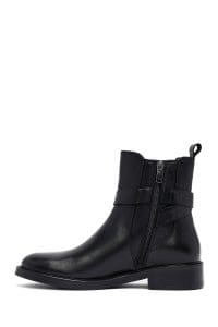 بوت زنانه مشکی چرمی زیپ‌دار دری مد