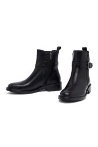 بوت زنانه مشکی چرمی زیپ‌دار دری مد