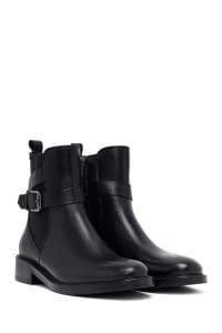 بوت زنانه مشکی چرمی زیپ‌دار دری مد