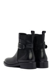 بوت زنانه مشکی چرمی زیپ‌دار دری مد