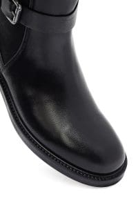 بوت زنانه مشکی چرمی زیپ‌دار دری مد