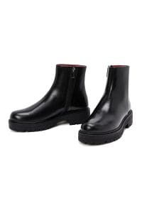 بوت زنانه مشکی چرمی زیپ‌دار دری مد