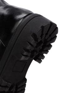 بوت زنانه مشکی چرمی زیپ‌دار دری مد