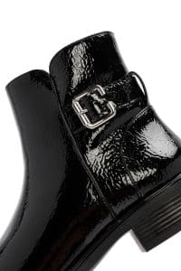 بوت زنانه مشکی چرمی زیپ‌دار دری مد