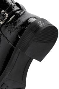 بوت زنانه مشکی چرمی زیپ‌دار دری مد