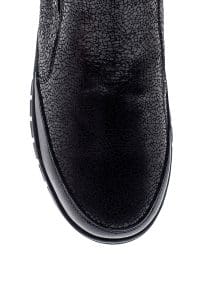 بوت زنانه مشکی چرمی زیپ‌دار راحتی دری مد