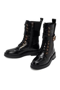 بوت زنانه مشکی چرمی زیپ‌دار چلسی دری مد