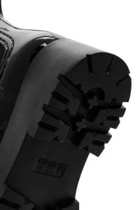 بوت زنانه مشکی چرمی لژدار بارانی دری مد