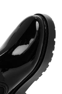 بوت زنانه مشکی چرمی لژدار بارانی دری مد