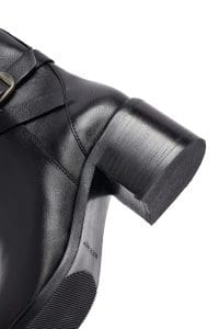 بوت زنانه مشکی چرمی پاشنه ضخیم دری مد