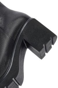 بوت زنانه مشکی چرمی پاشنه ضخیم دری مد