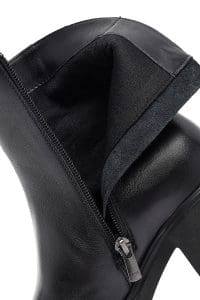 بوت زنانه مشکی چرمی پاشنه ضخیم دری مد