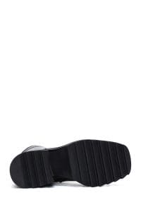 بوت زنانه مشکی چرمی پاشنه ضخیم دری مد