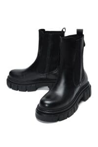بوت زنانه مشکی چرمی چلسی دری مد