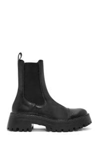 بوت زنانه مشکی چرمی چلسی دری مد