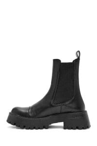 بوت زنانه مشکی چرمی چلسی دری مد