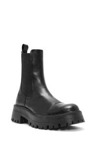 بوت زنانه مشکی چرمی چلسی دری مد