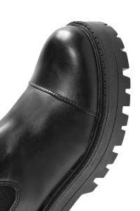 بوت زنانه مشکی چرمی چلسی دری مد