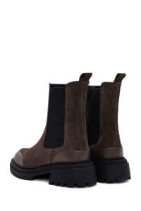 بوت زنانه ویزون جیر چرمی چلسی دری مد