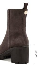 بوت زنانه ویژن جیر چرمی پاشنه ضخیم دری مد