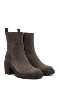 بوت زنانه ویژن جیر چرمی پاشنه ضخیم دری مد