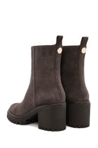 بوت زنانه ویژن جیر چرمی پاشنه ضخیم دری مد